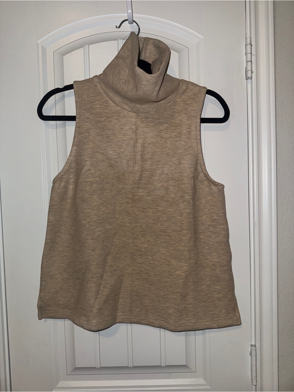 OGL Sleeveless Turtleneck‎ Top in Light Beige